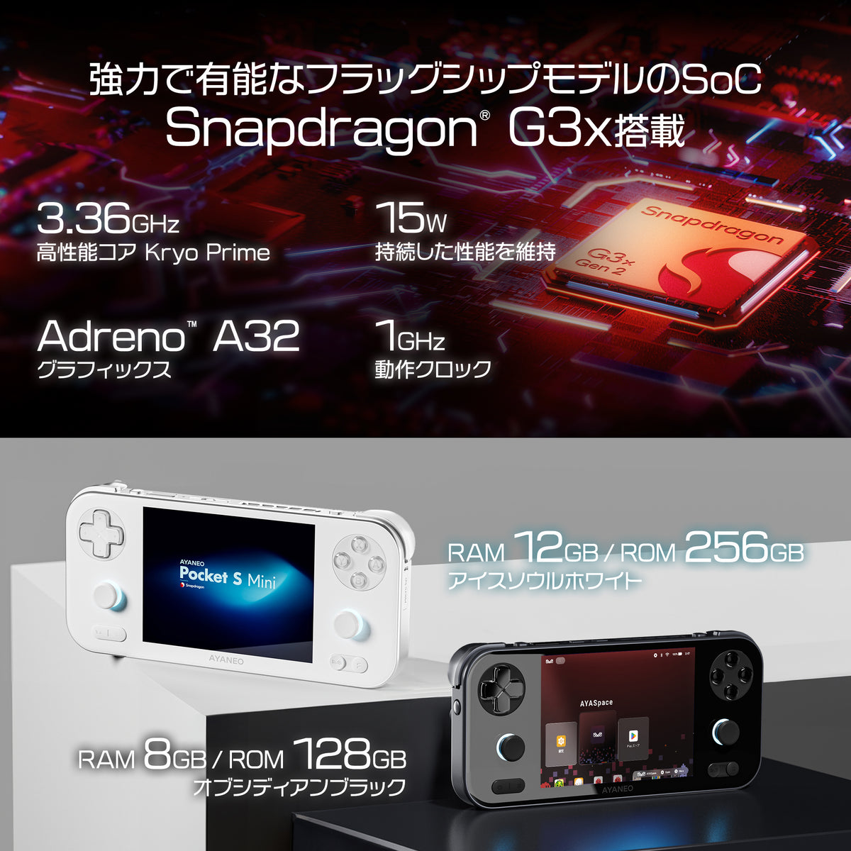 AYANEO Pocket S Mini Androidゲーム機 Snapdragon G3x Gen2 – UMPC