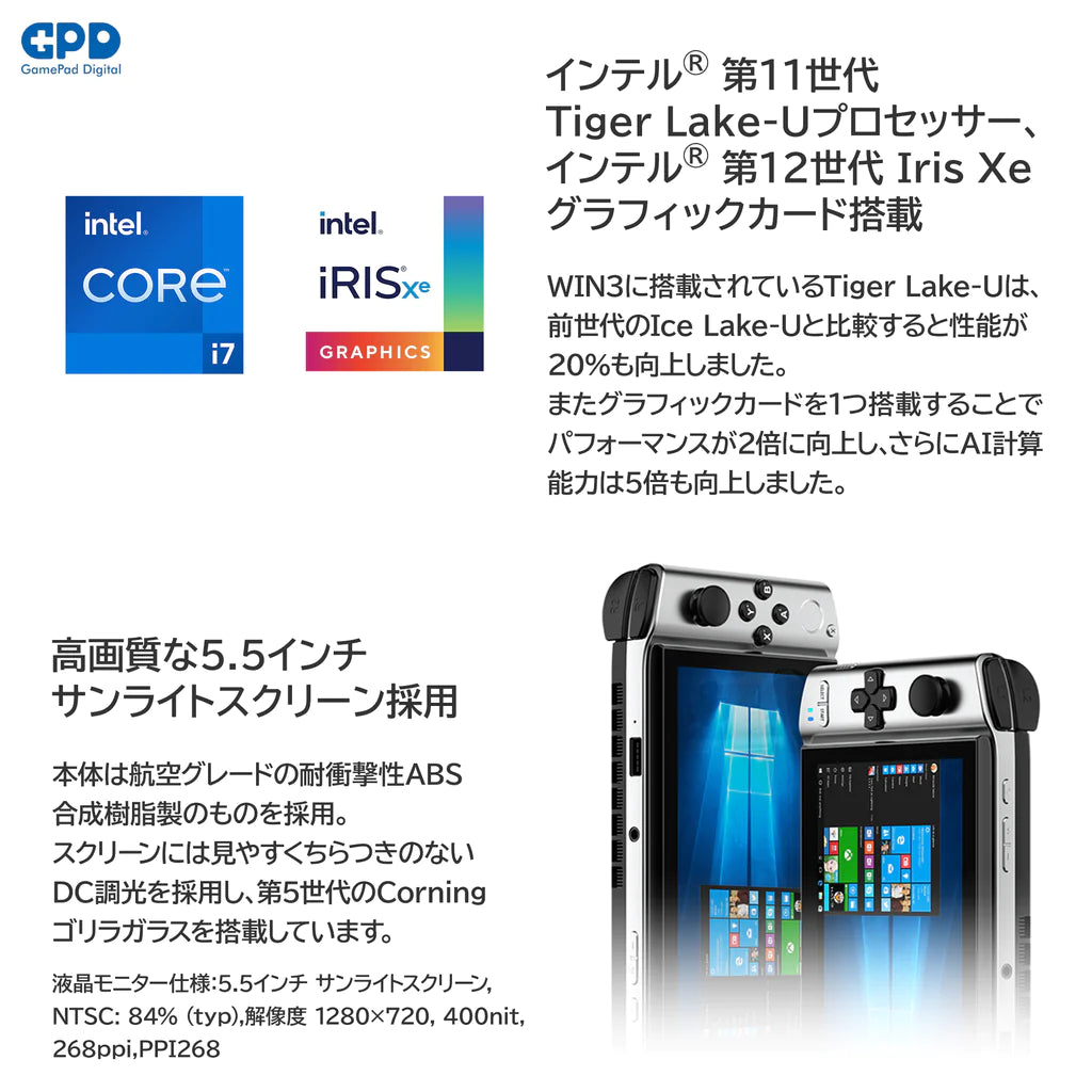 【好評爆買い】GPD Win3 Ultimate 版 クリスマス 大特価 Corei7 1TB Windowsノート本体