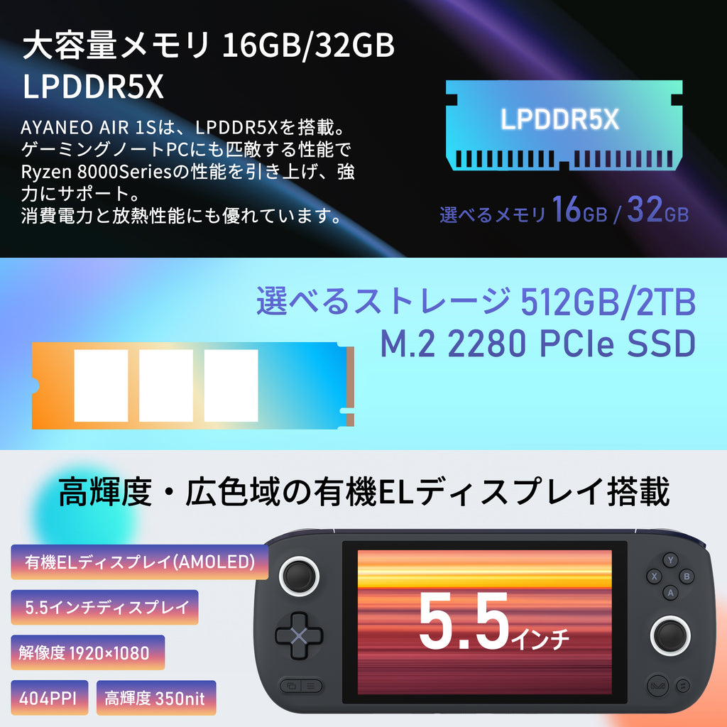 先行予約】AYANEO AIR 1S Ryzen 8840U – ハイビーム 公式オンラインストア