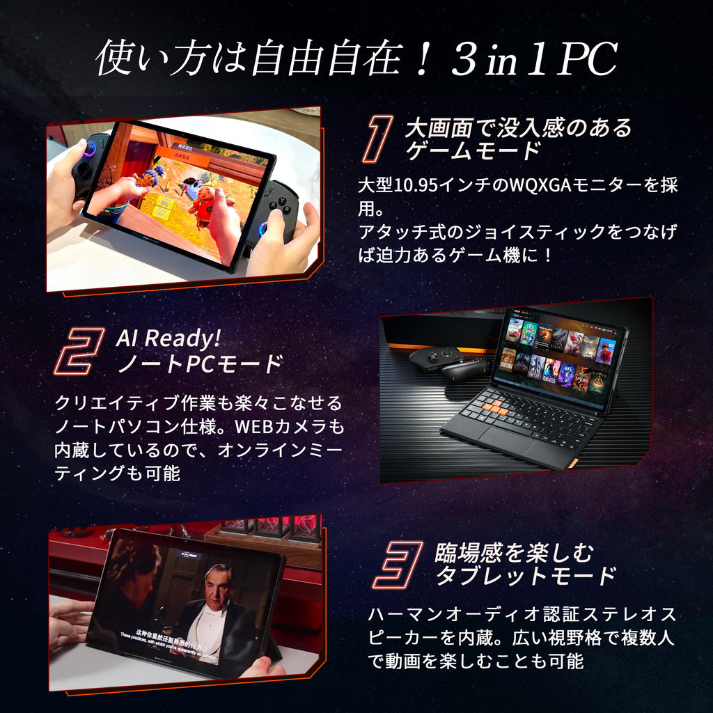 6月19日発売】OneXPlayer X1 Pro 3in1 PC Ryzen AI 9 HX 470《カバー