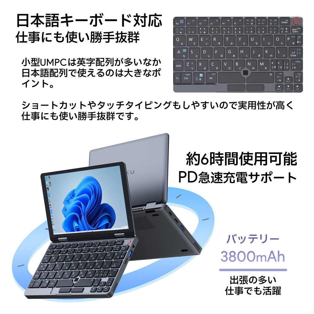 2月26日発売】TENKU Pocket 8 Core i3-N305 16GB/512GB Windows 11 Pro