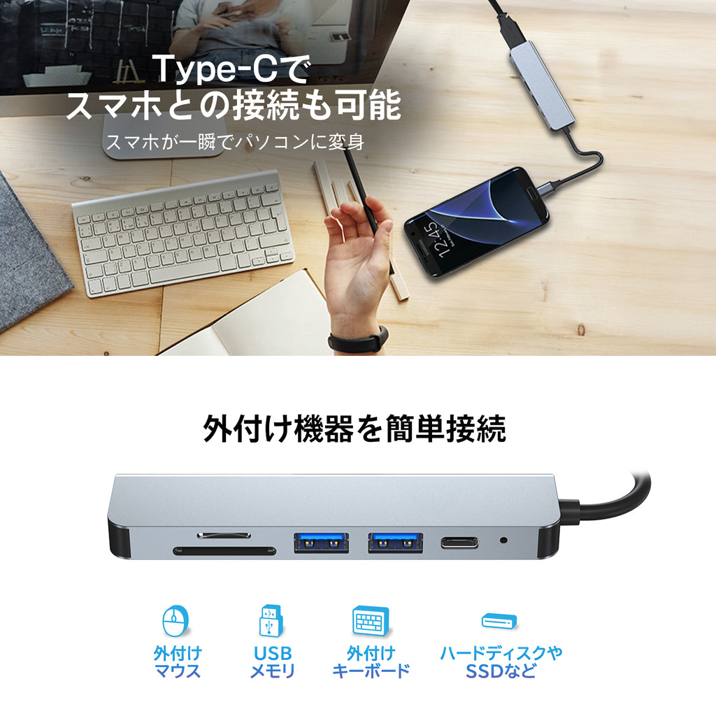 6in1 拡張USBハブ – UMPC専門店 ハイビーム AKIBA オンラインストア