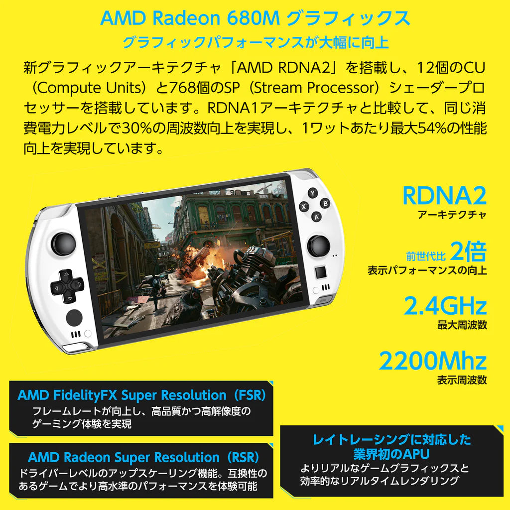 リファービッシュ品》GPD WIN4 ピュアホワイト Ryzen 6800U 16GB リファービッシュ品》GPD WIN4 ピュアホワイト Ryzen 6800U 16GB