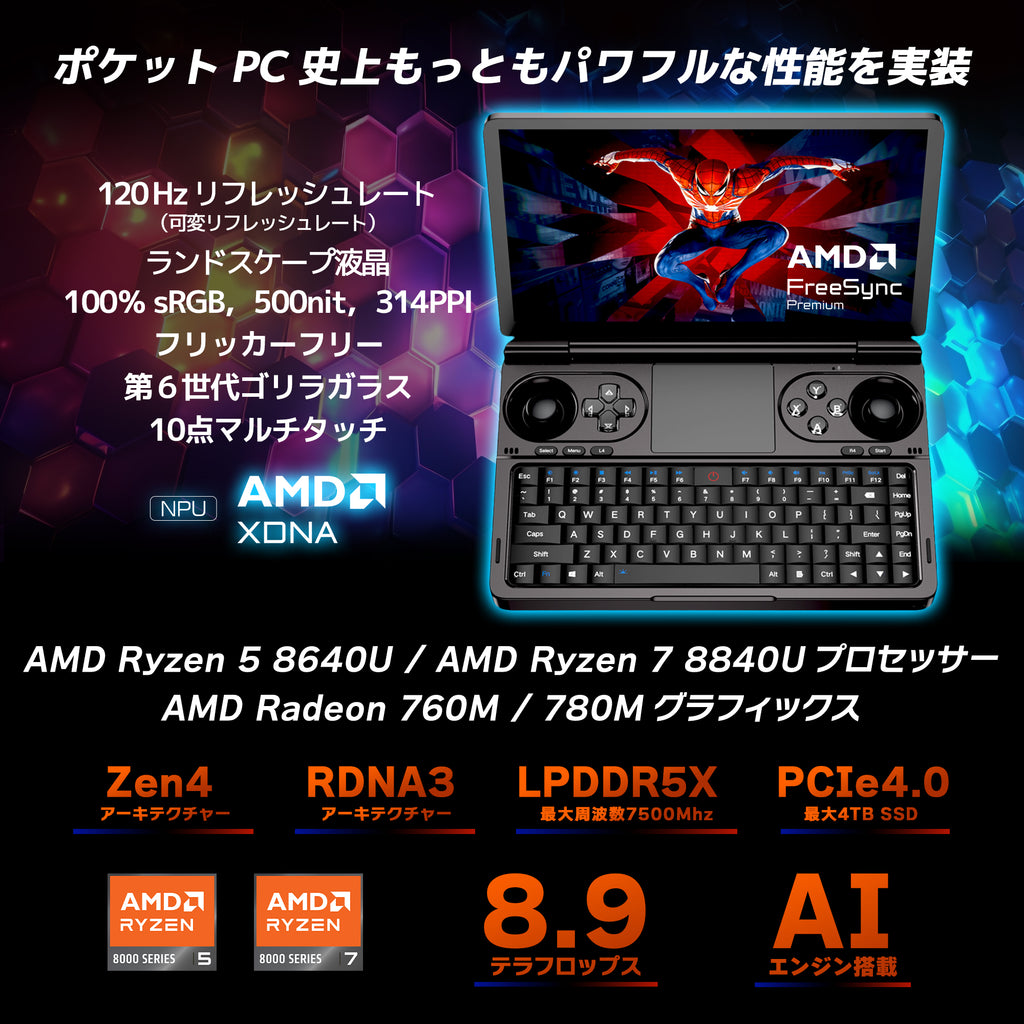 リファービッシュ品》GPD WIN Mini 2024 Ryzen 7 8840U/32GB/1TB リファービッシュ品》GPD WIN Mini 2024 Ryzen 7 8840U/32GB/1TB