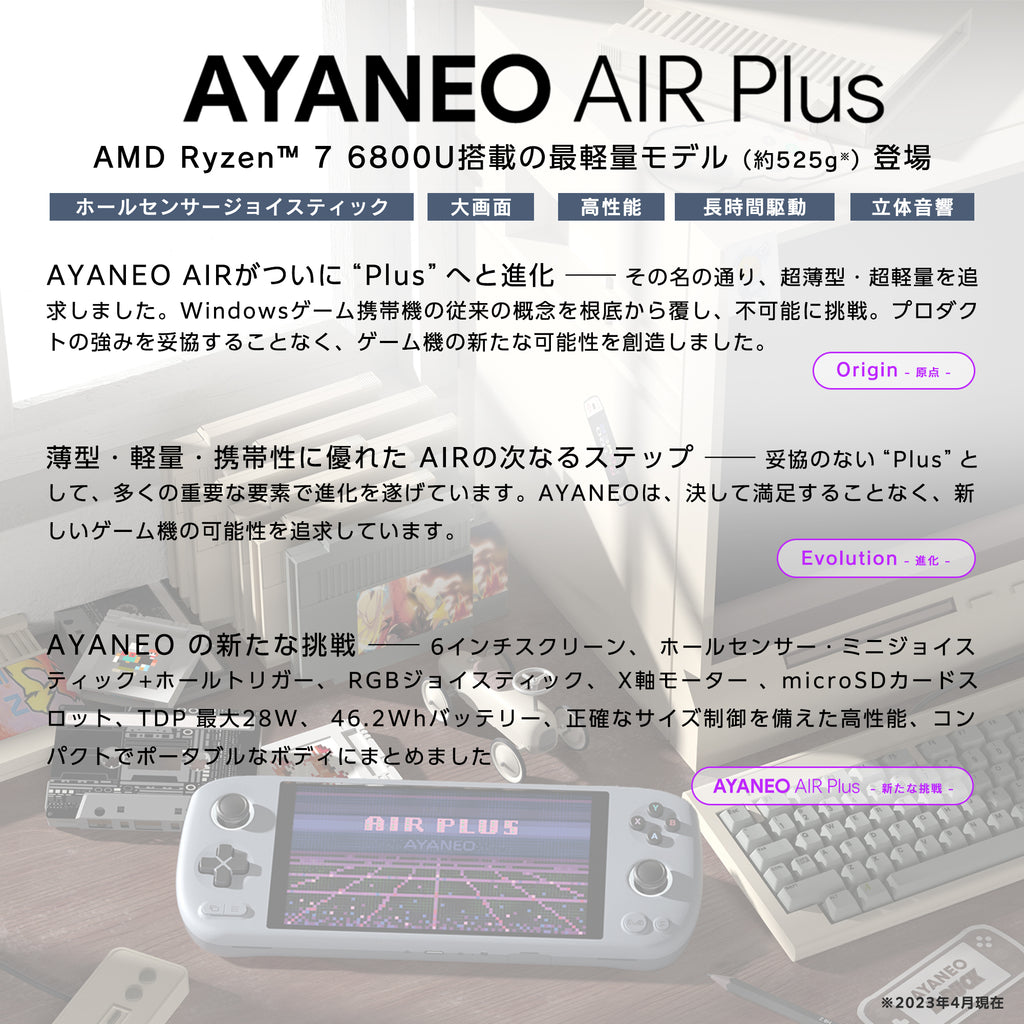 AYANEO AIR Plus Ryzen 6800U 16GB/1TB スターライトブラック